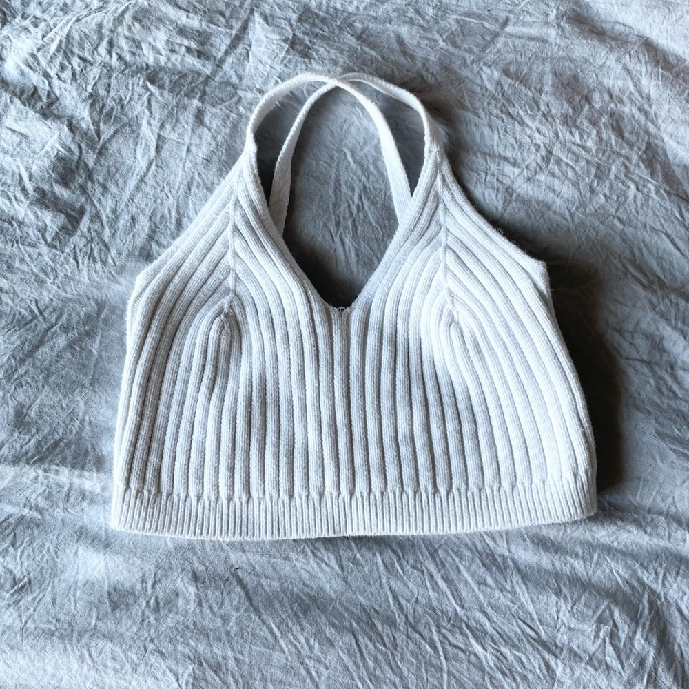 White small ribbed crop top from Oliviaceous!